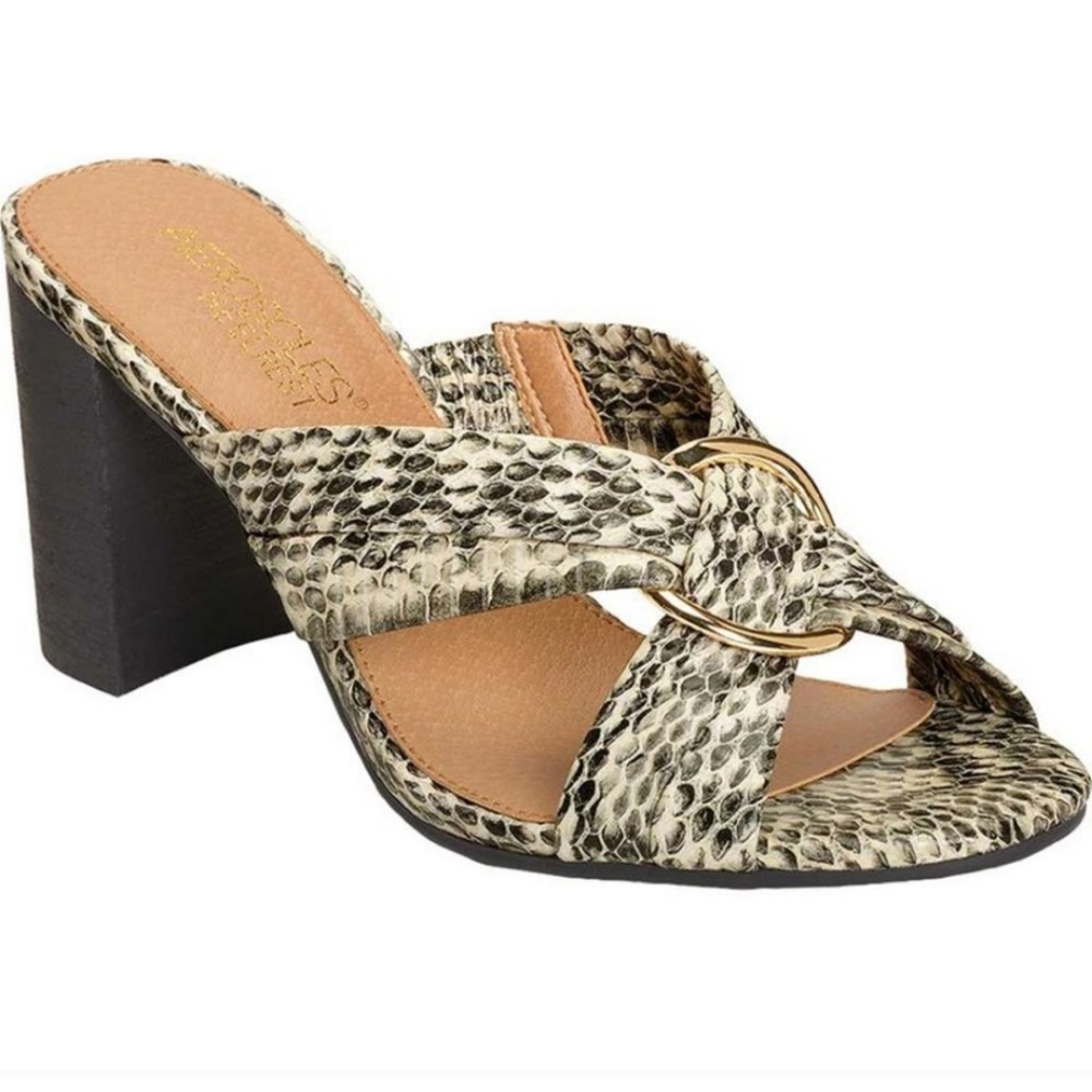 Aerosoles Highwater Stacked Heel Python Sandal